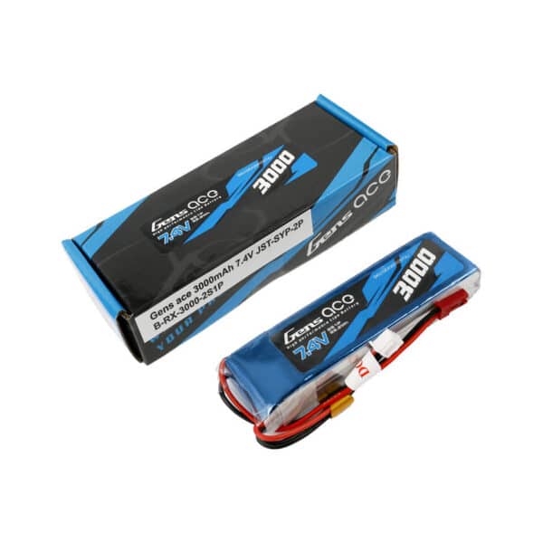 Gens Ace 3000mAh 7.4V 2S1P TX Lipo Battery Pack With JST Plug