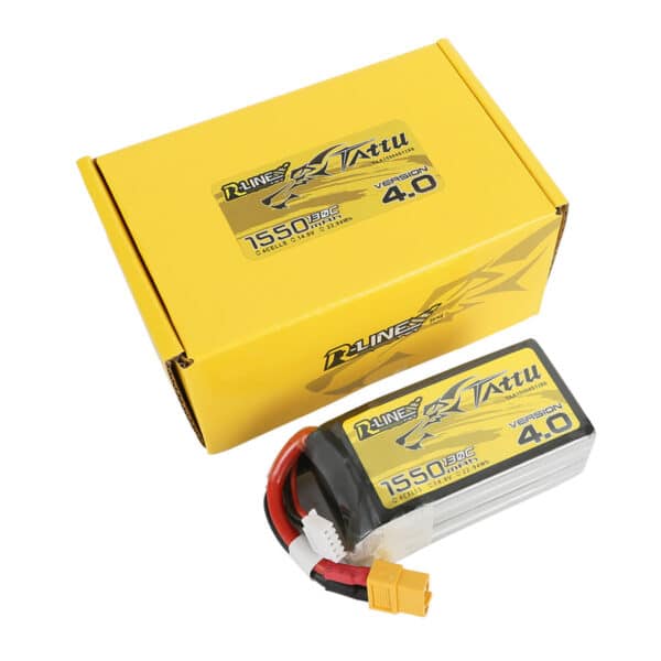 Tattu R-Line Version 4.0 1550mAh 14.8V 130C 4S1P Lipo Battery Pack With XT60 Plug